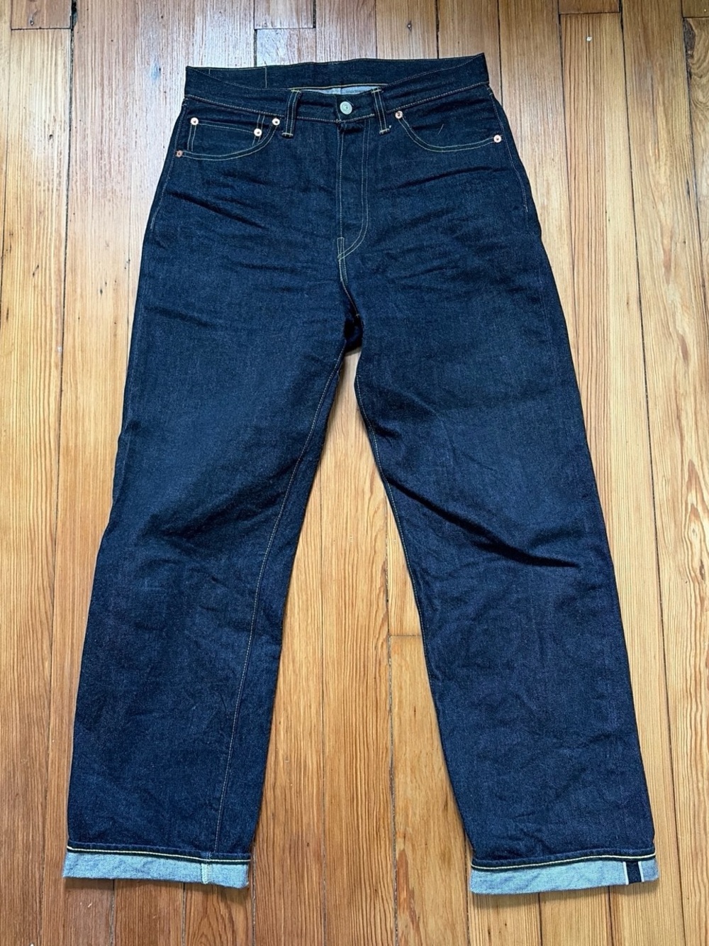 Men's Relaxed Dark Indigo Jeans - Classic Five-Pocket Style